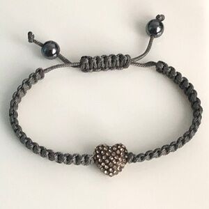 crystal heart string bracelet NWOT